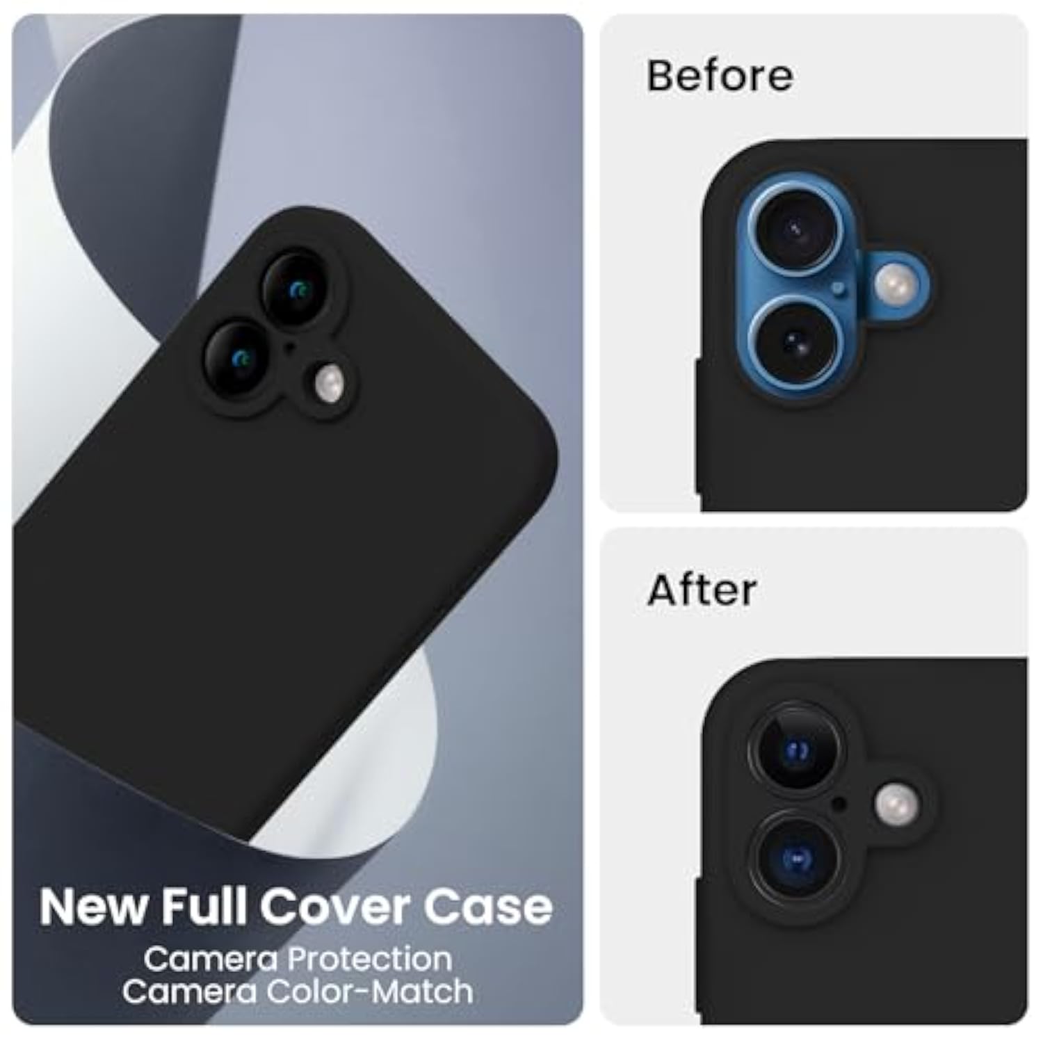 Designed For Iphone 16 Plus Case, Silicone Upgraded [Camera Protection] Case With [2 Screen Protectors], Soft Anti-Scratch Microfiber Lining Inside, 6.7 Inch, Black