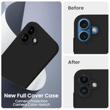 Designed For Iphone 16 Plus Case, Silicone Upgraded [Camera Protection] Case With [2 Screen Protectors], Soft Anti-Scratch Microfiber Lining Inside, 6.7 Inch, Black