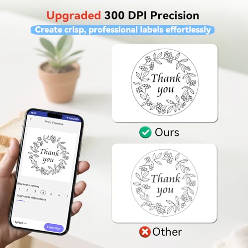 Label Maker Machine With Tape - Inkless Mini Bluetooth Label Printer With Multiple Templates, Wide Waterproof Labels, Portable Thermal Sticker Labeler For School Home Office Kitchen Organization