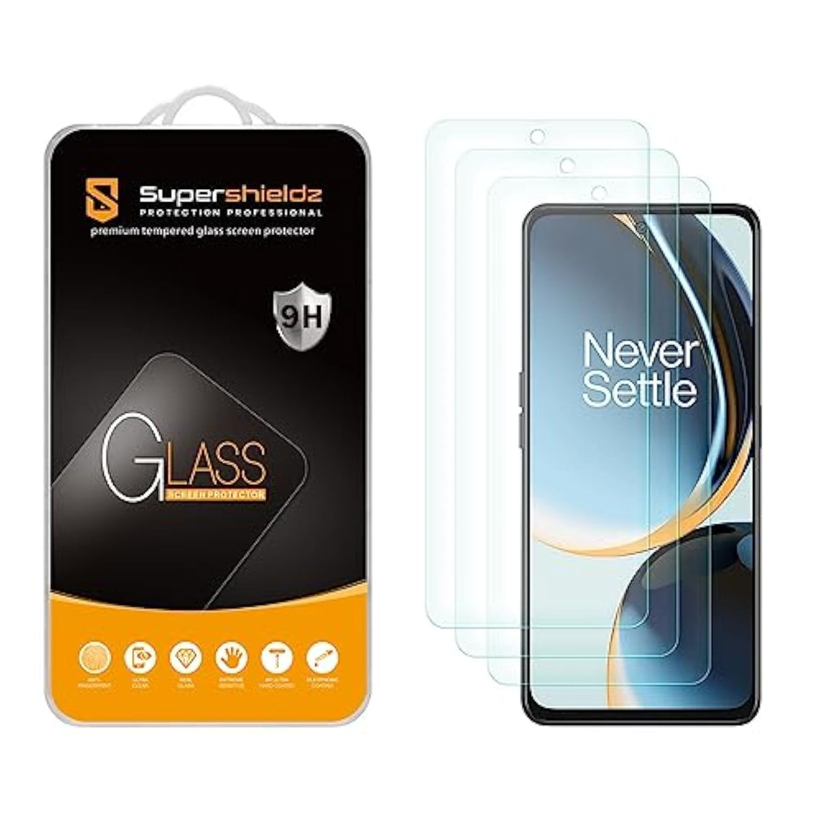 (3 Pack) Designed For Oneplus Nord N30 5G Tempered Glass Screen Protector, Anti Scratch, Bubble Free