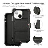 For Defender Iphone 13 Case With Clip,For Holster Iphone 13 Case With Kickstand,For Heavy Duty Iphone13 Phone Case Rugged 2 Layers Of Sturdy,Anti-Drop For Phone Case Iphone 13Case Protective(Black)
