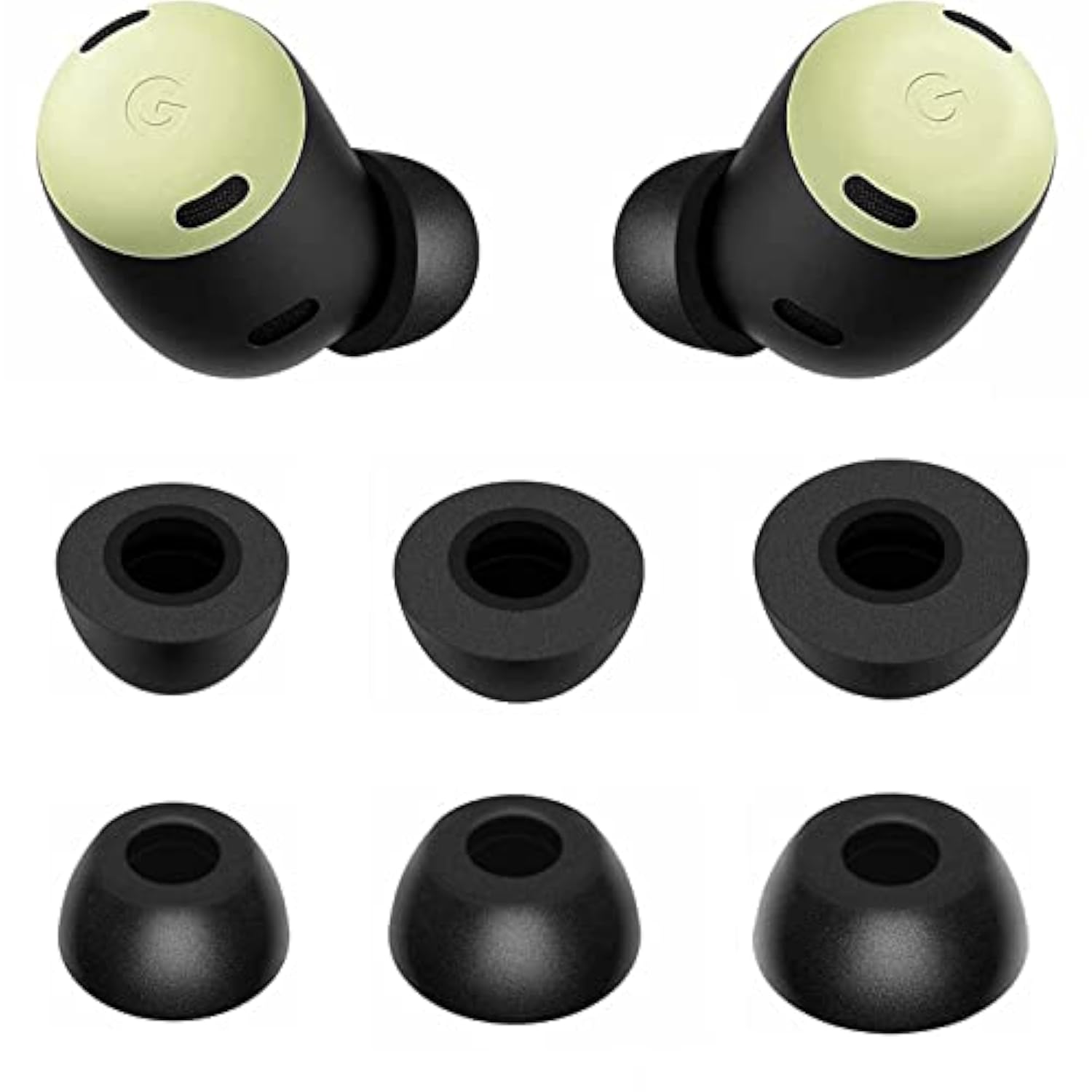 Foam Eartips Earbuds Tips Compatible With Google Pixel Buds Pro, S/M/L Sizes Fit In Case Earbuds Soft Memory Foam Tip Compatible With Pixel Buds Pro, 3 Pairs Black