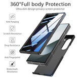 Z Fold 5 Privacy Case,For Galaxy Z Fold 5 Full Body Cover Built-In Anti Peeping Screen Protector,Hard Pc Ultra-Thin Shockproof Protective Phone Cases For Galaxy Z Fold5,Black