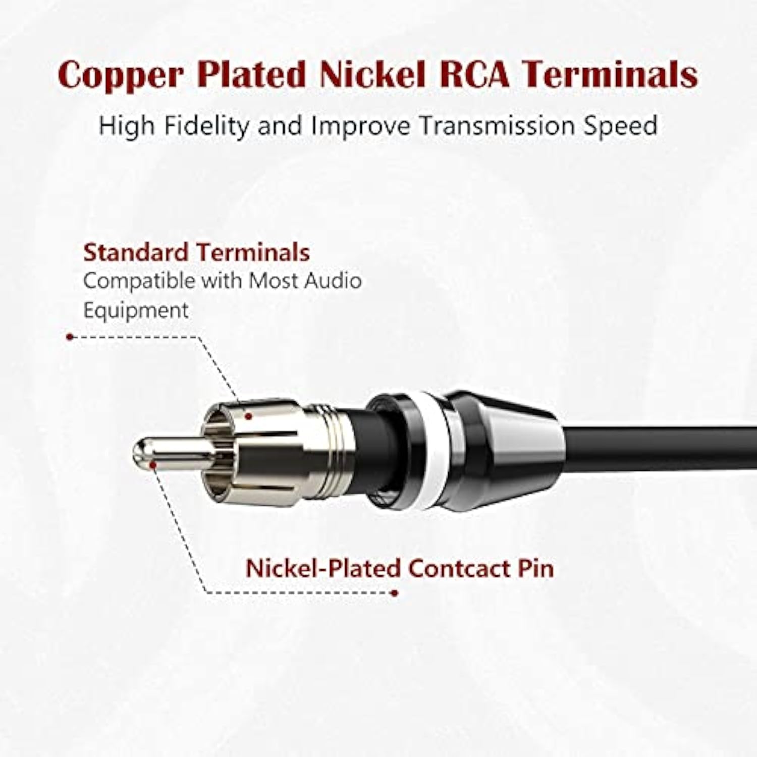 1Ft 2 Female To 1 Male Nickel Plated Rca Y Adapter Splitter Connector Cable (2