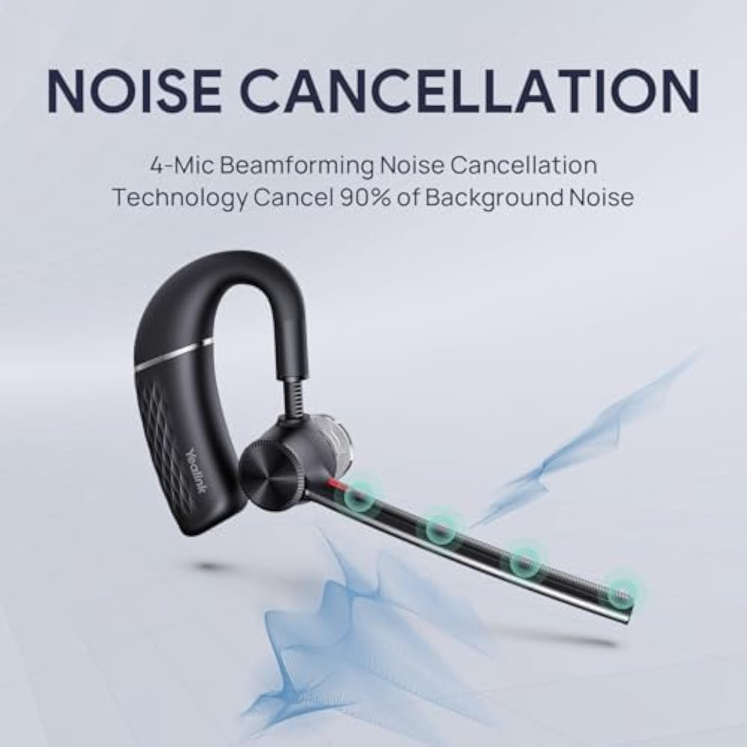 Bh71 Pro Bluetooth Headset With Usb Dongle, Teams Certified, 4 Noise Cancelling Microphone, Fit For Computer Laptops, Wireless Earpiece For Business Office Work Calling