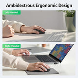 Bluetooth Wireless Mouse For Laptop, Computer Mouse Wireless (Bt5.2+2.4Ghz), Small To Medium Size, Left & Right Handed Office Usb Mice With Usba Receiver, 4 Buttons, Compatible With Pc, Desktop