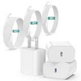 Iphone 16 15 Charger Fast Charging 20W Usb C Wall Charger Block With 3 Pack [3Ft+6Ft+10Ft] Usb C To C Cable Fast Charging For Iphone 15/16 Pro Max/15/16 Pro/15/16 Plus/Ipad Pro 12.9/11/Air/Samsung