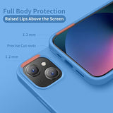 Designed For 13 Case, Designed For 14 Case, Silicone Ultra Slim Shockproof Protective Phone Case With [Soft Anti-Scratch Microfiber Lining], 6.1 Inch, Blue