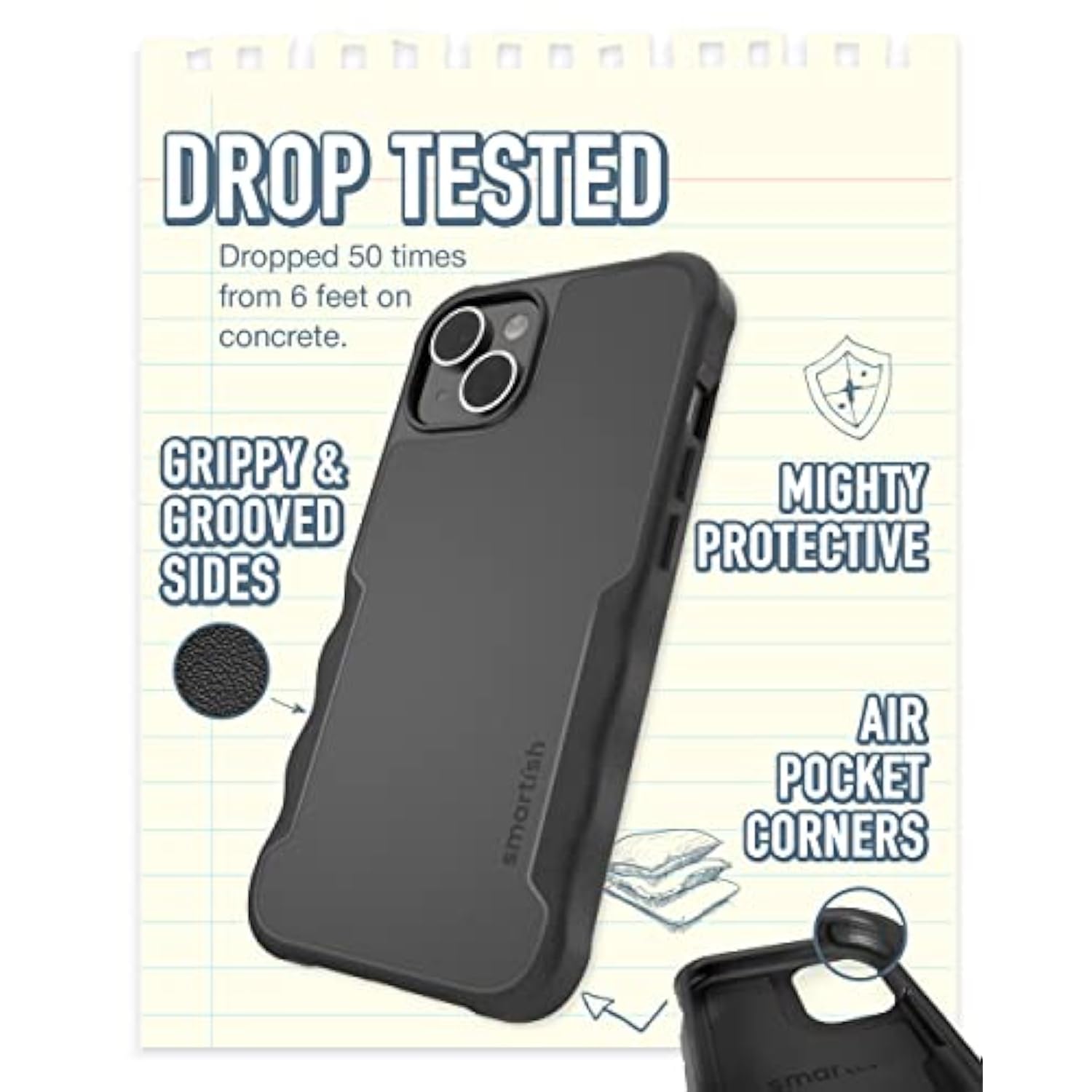 Iphone 14 Protective Magnetic Case - Gripzilla Compatible With Magsafe [Rugged + Tough] Heavy Duty Grip Armored Slim Cover W/Drop Tested Protection For Apple Iphone 14 - Black Tie Affair