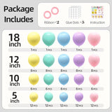 135PCS Pastel Balloon Arch Kit Different Sizes Macaron Balloons for Baby Shower Birthday Party