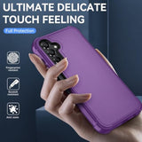 For Samsung Galaxy A14 5G Phone Case Lilac Purple/Black | Hd Screen Protector, Heavy Duty, 3 Layer, Hybrid, Shock Proof, Protective, Rugged Bumper, Pc And Tpu, Cover Case