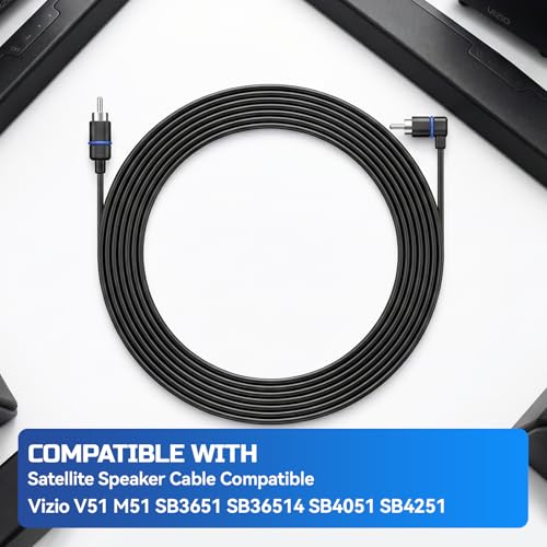 Satellite Speaker Cables Compatible with Vizio V51 M51 SB3651 SB36514 SB4051 SB4251?24.6ft Exact-Fit Surround Speaker Replacement Wires(Blue)