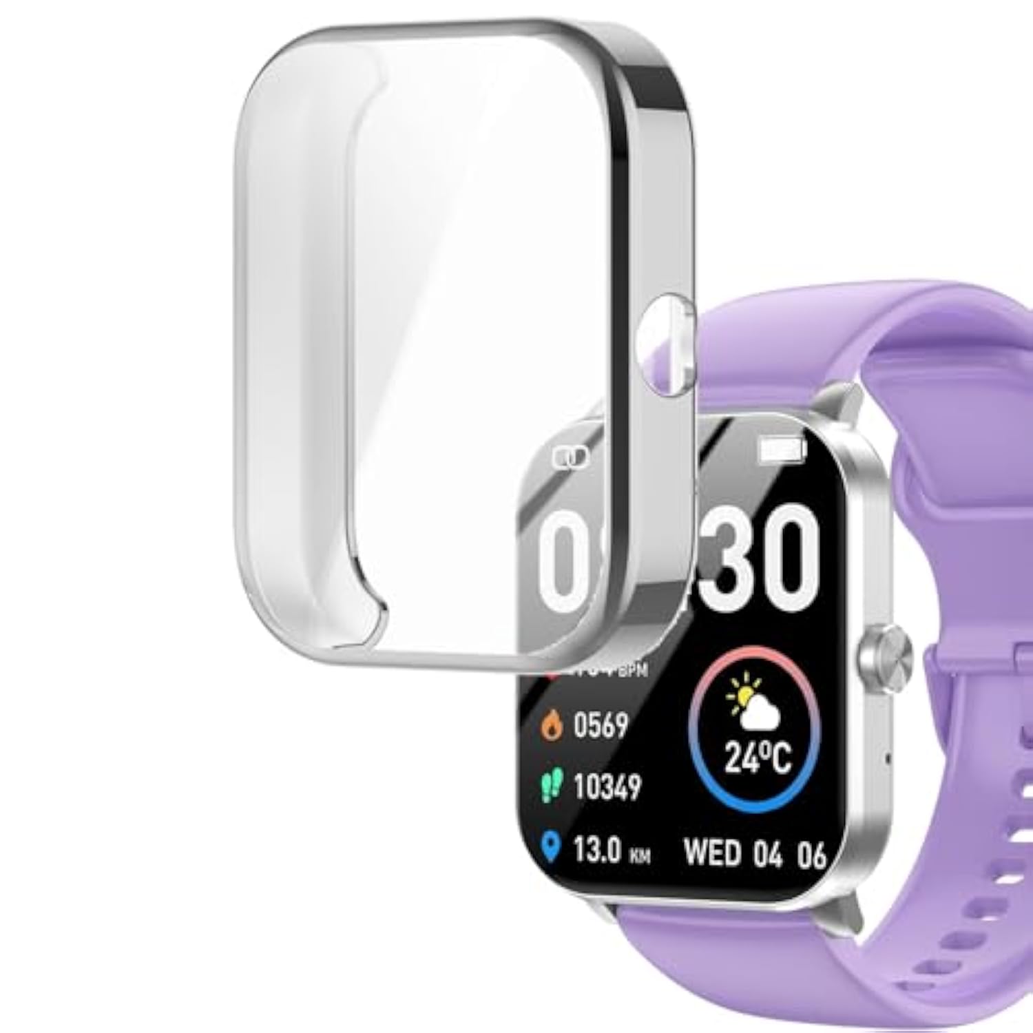 Watch Cases Compatible With Qonbink L70 1.85” Smart Watch, Tpu Case With Screen Protector, Protecting Watch Body & Screen