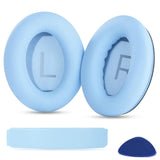Ear Pads Cushions + Headband Replacement Earpads Compatible With Bose Quietcomfort 45 Qc45 35 Qc35, Qc35 Ii Over-Ear Headphones Easy Diy Installation,Protein Leather Parts (Sky Blue Kit)