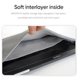 16.1" Portable Monitor Sleeve Bag, Pu Leather Case For Travel Monitor Laptop, Grey