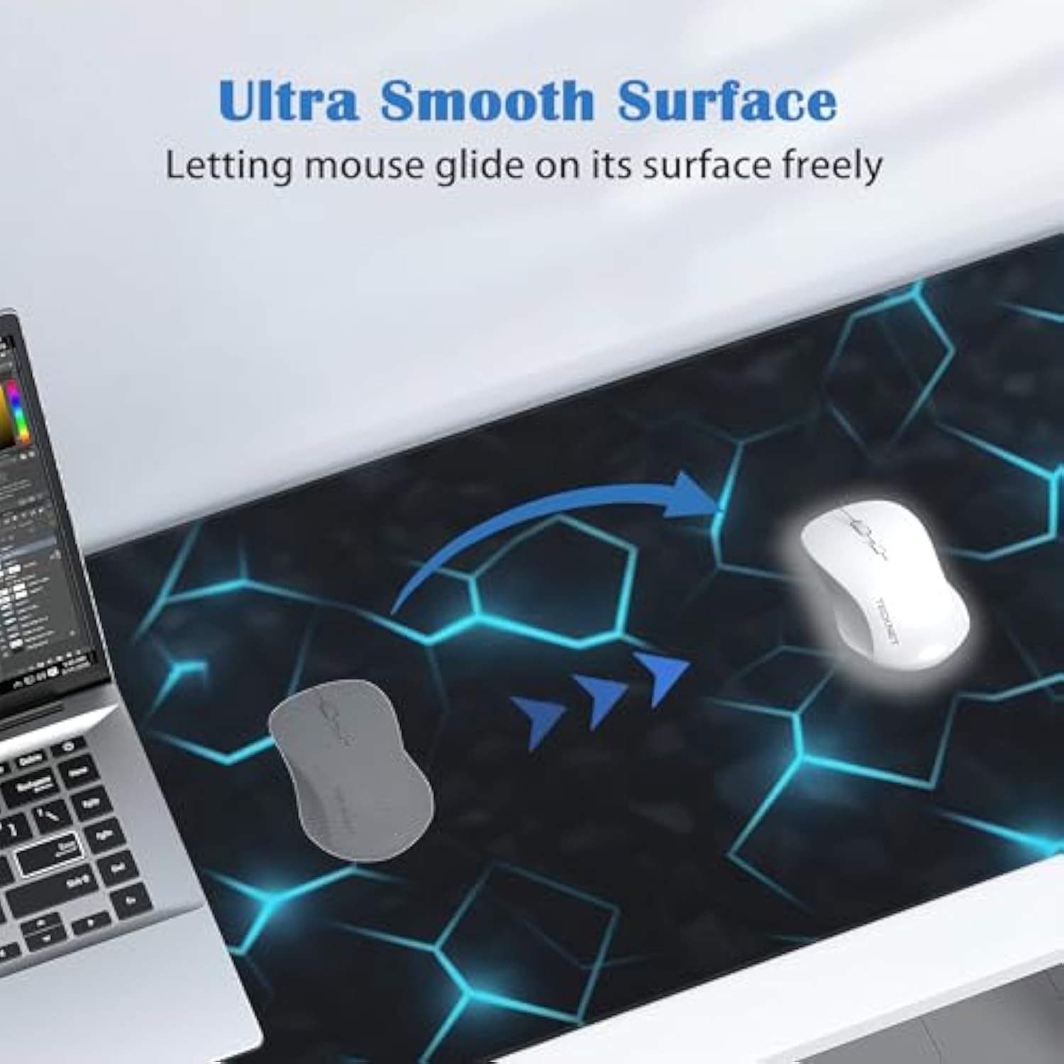 Glowing Blue Lightning Gaming Mouse Pad,Desk Mat,Non-Slip Rubber Base Large Gaming Mouse Pad For Computer Keyboard Laptop,Desk Decor For Girl,Desk Decor(31.5X15.7 In)