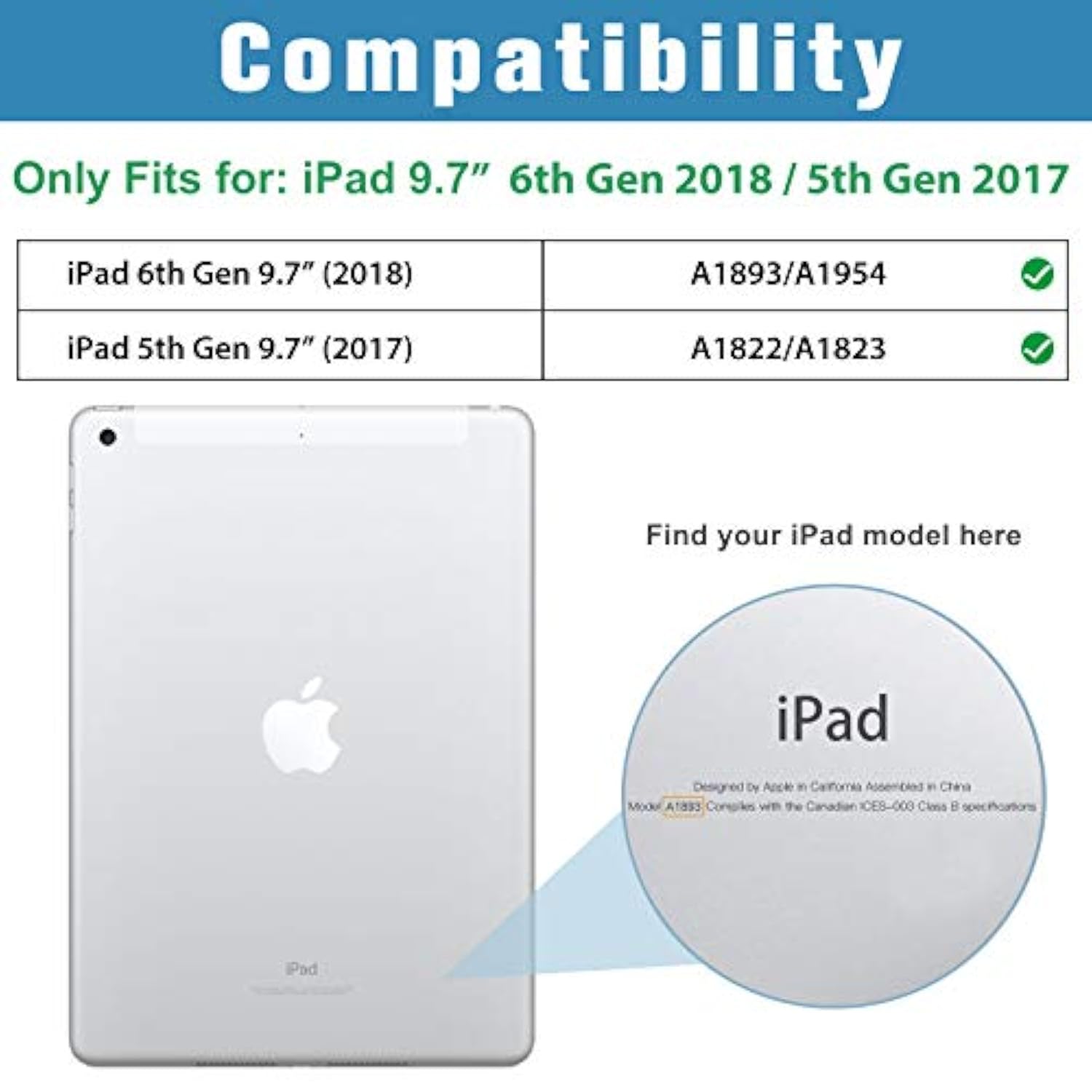 Procase Smart Case For 9.7 Inch 6Th/5Th Generation Case 2018 2017(Model: A1893 A1954 A1822 A1823), Ultra Slim Lightweight Stand Case With Translucent Frosted Back Smart Cover -Navy