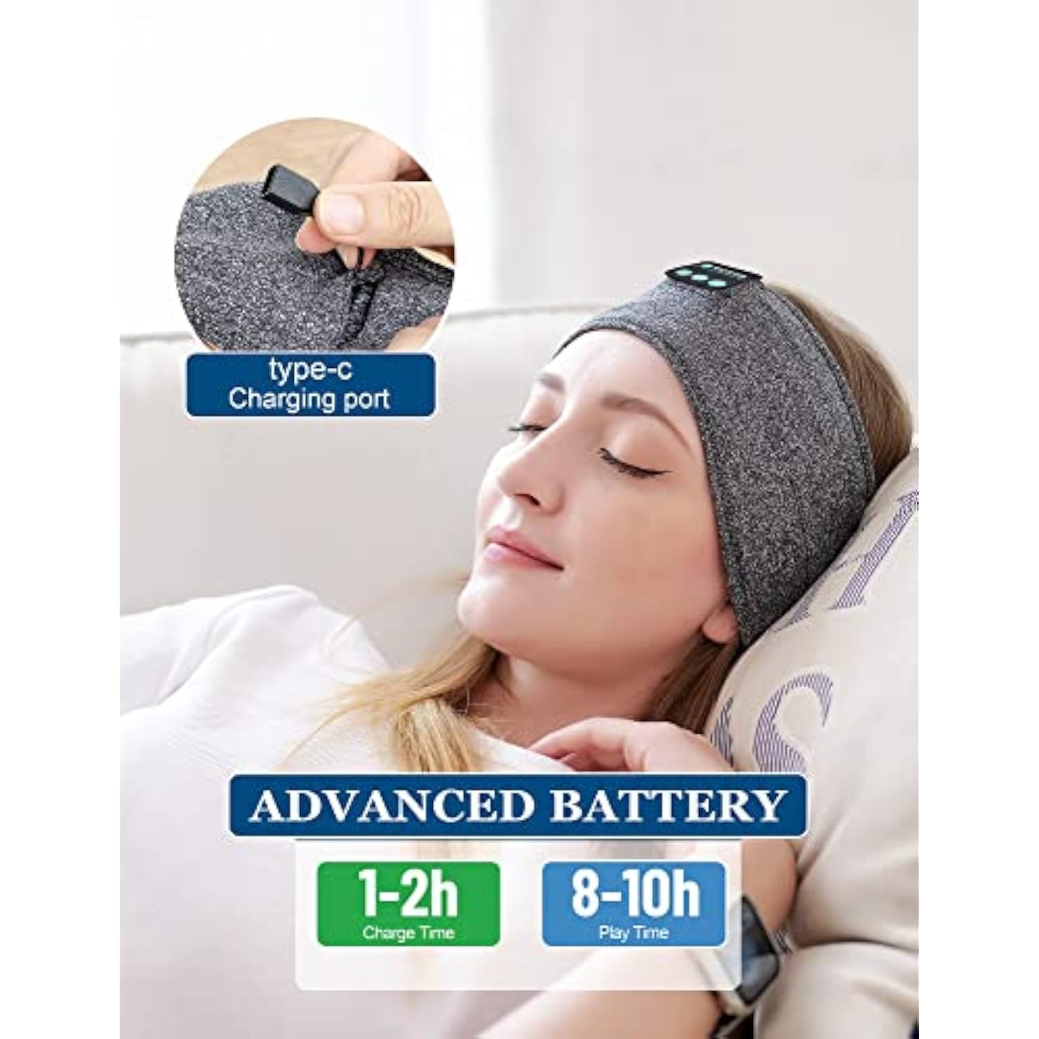Sleep Headphones, Wireless Sleep Earbuds, Headphone For Sleeping Bluetooth Hea
