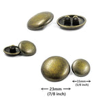 Professional Double Shank Antique Brass Metal Blazer Button Set. 6 Pcs