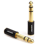 3.5Mm To 1/4" Adapter - Authentic Genuine Universal 6.35Mm Pure Copper Adapter Jack - 3.5Mm (1/8 Inch) Female To 6.35Mm (1/4 Inch) Male Headphone Adapter, Black Fashion 2-Pack
