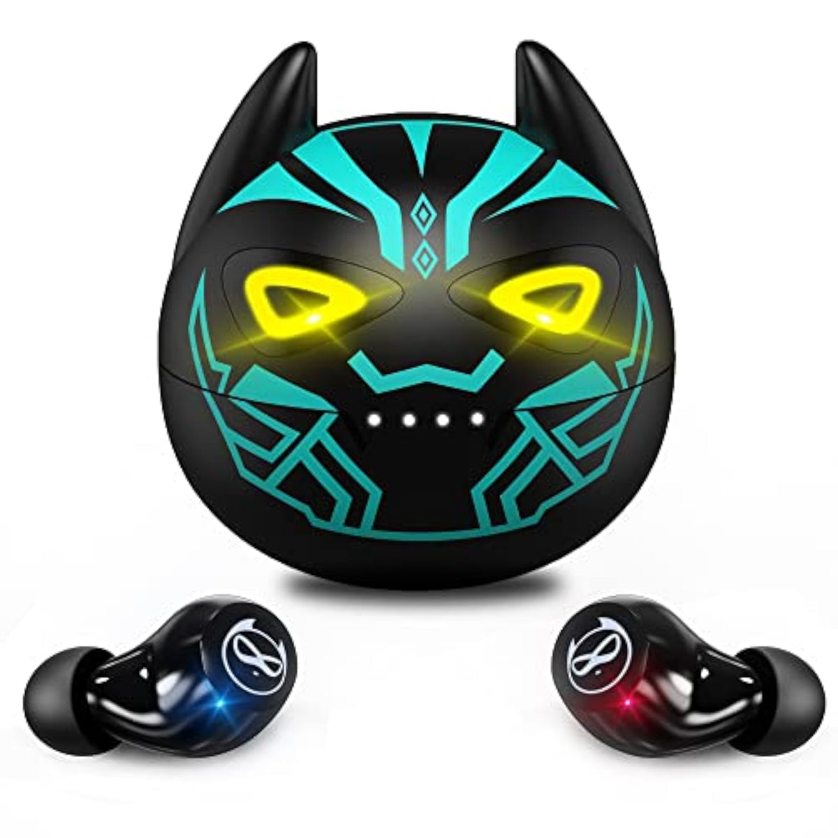 Kids Wireless Earbuds For Small Ears, Touch Control Headset In-Ear Wireless Headphones, Bluetooth 5.3 Noise Reduction Earphones With Blinking Eyes Charging Case