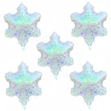5 Pc Iridescent Snowflake Balloons 23 Inch Winter Party Decoration