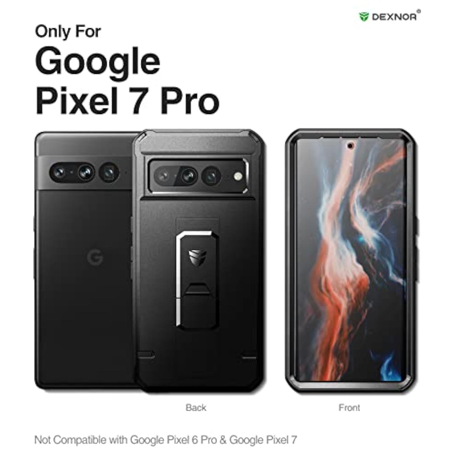 Full Body Case For Google Pixel 7 Pro, [Built In Screen Protector And Kickstand] Heavy Duty Military Grade Protection Shockproof Protective Cover For Google Pixel 7 Pro Black