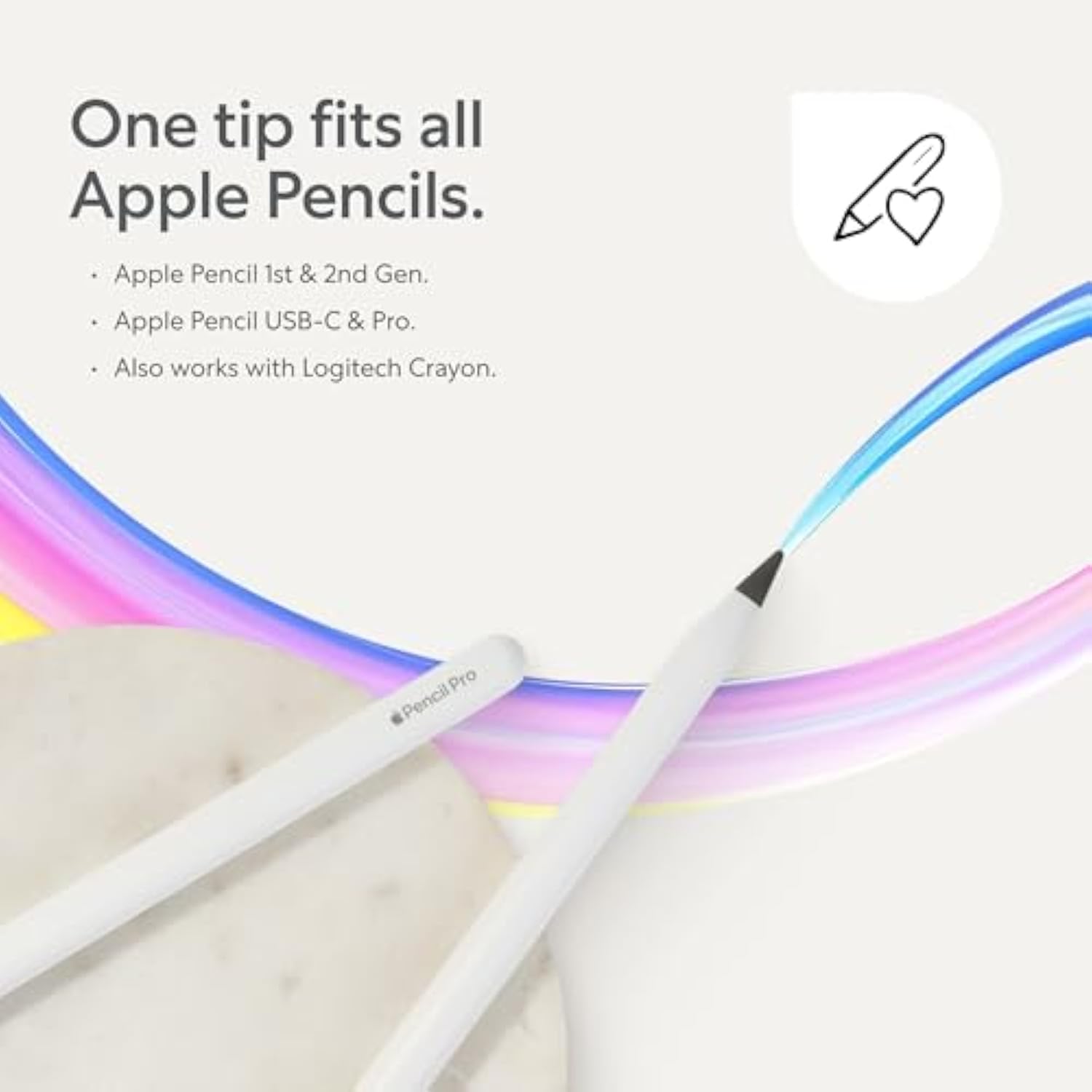 Pencil Tips (4X) For Apple Pencil 1St & 2Nd Gen, Usb-C & Pro – 10X More Durable, Subtle Boost In Control On Paper-Feel Screen Protectors