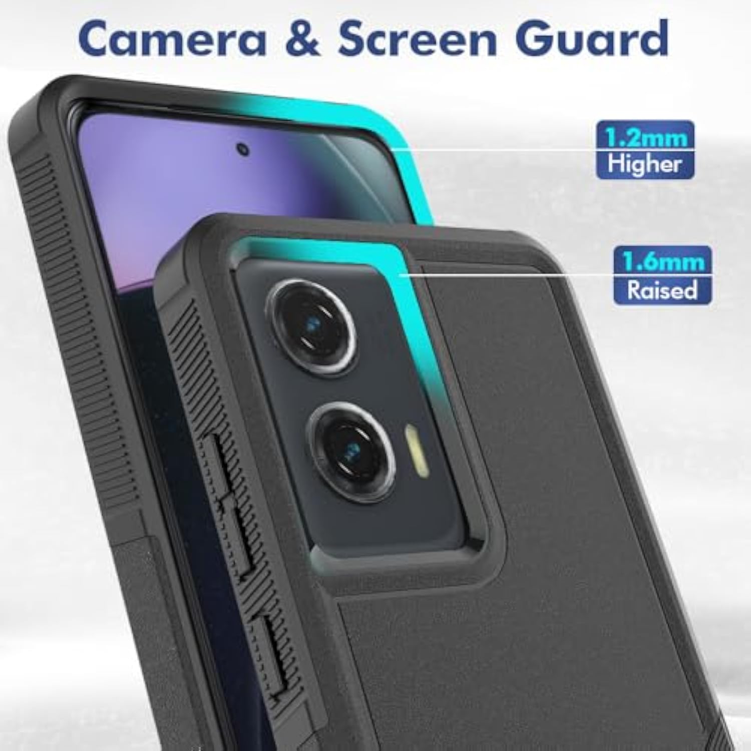 For Moto G Stylus 5G 2024 Case: Dual Layer Protective Heavy Duty Cell Phone Cover Shockproof Rugged With Hd Screen Protector - Military Protection Bumper Tough - Motorola Moto G Stylus 5G 2024, Black