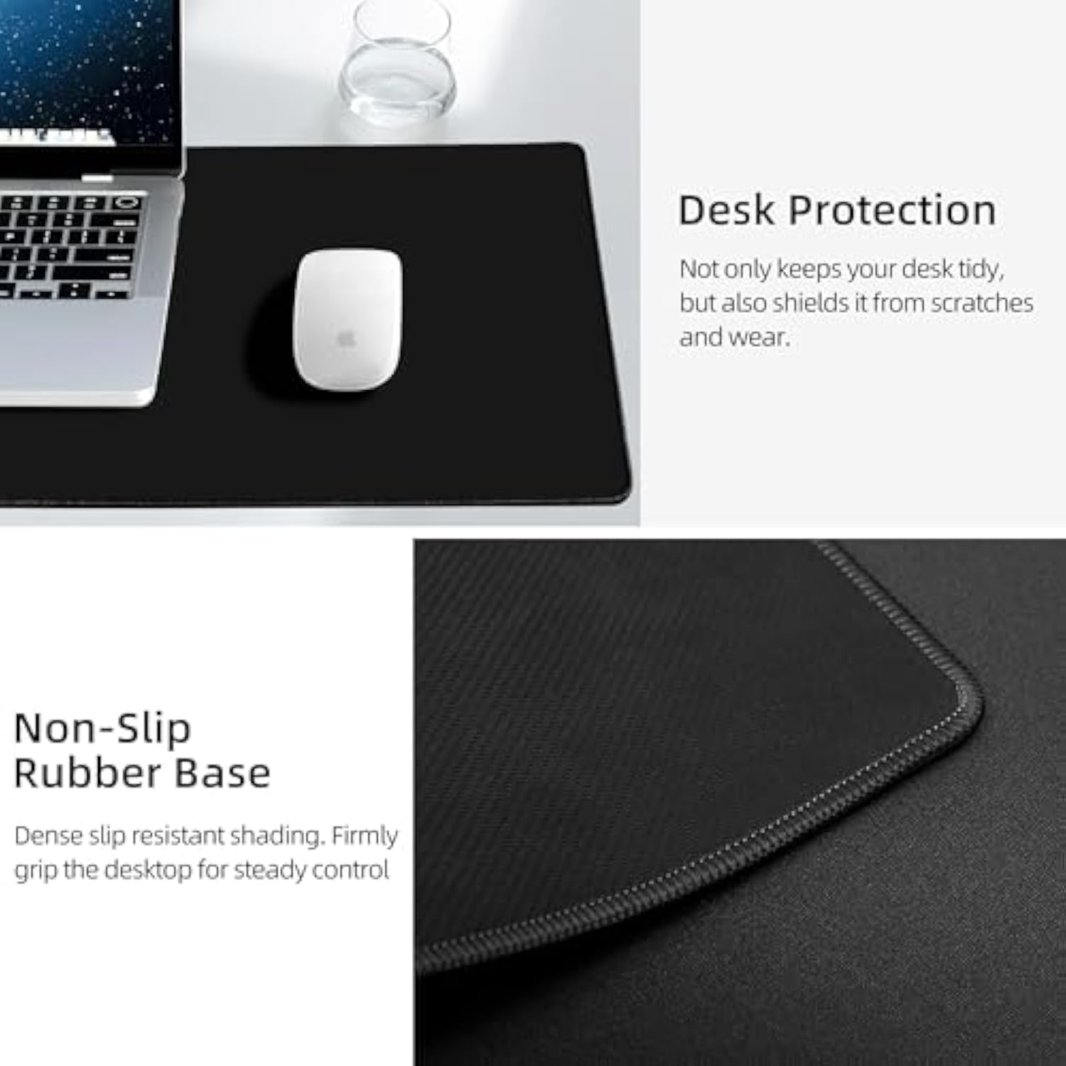 Mouse Pad With Wireless Charging, Gaming Mouse Pad With Ultra-Smooth Surface, Large Xxl Desk Mat, Non-Slip Mouse Mat, Waterproof Computer Keyboard Pad For Gaming, Desk, Office, Pc, 800X300X4Mm, Black