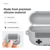 elago AW5 Compatible with AirPods Pro 3 Case Cover - Classic Retro Handheld Game Console Design Case, Carabiner Included [Light Grey]