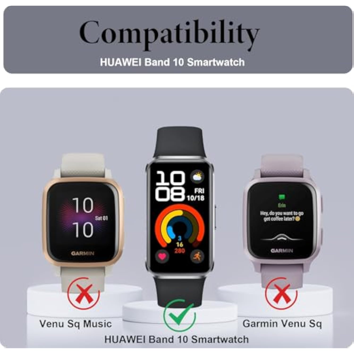 Murmure [3 Pack Screen Protector for HUAWEI Band 10 Smartwatch, HD Clear 3D Curved Anti-Scratch PET Soft Screen Protector Film,[Full Coverage] Touch Sensitive