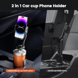 Cup Holder Phone Mount For Car, Universal 360° Adjustable Gooseneck Cell Phone Cup Holder Expander For Car Truck Compatible With Iphone Samsung & All Smartphones