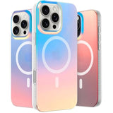 Hue - Magnetic Case For Iphone 16 Pro - [Compatible With Magsafe] - [360° Shock-Absorbent Bumper] - [Cute And Unique Phone Cover For Girls And Women] - Fluorescent Holographic Iridescent