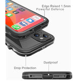 Design For Iphone 14 Waterproof Case, Full Body Shockproof Dust Proof Phone Case Cover With Screen Protector - Black
