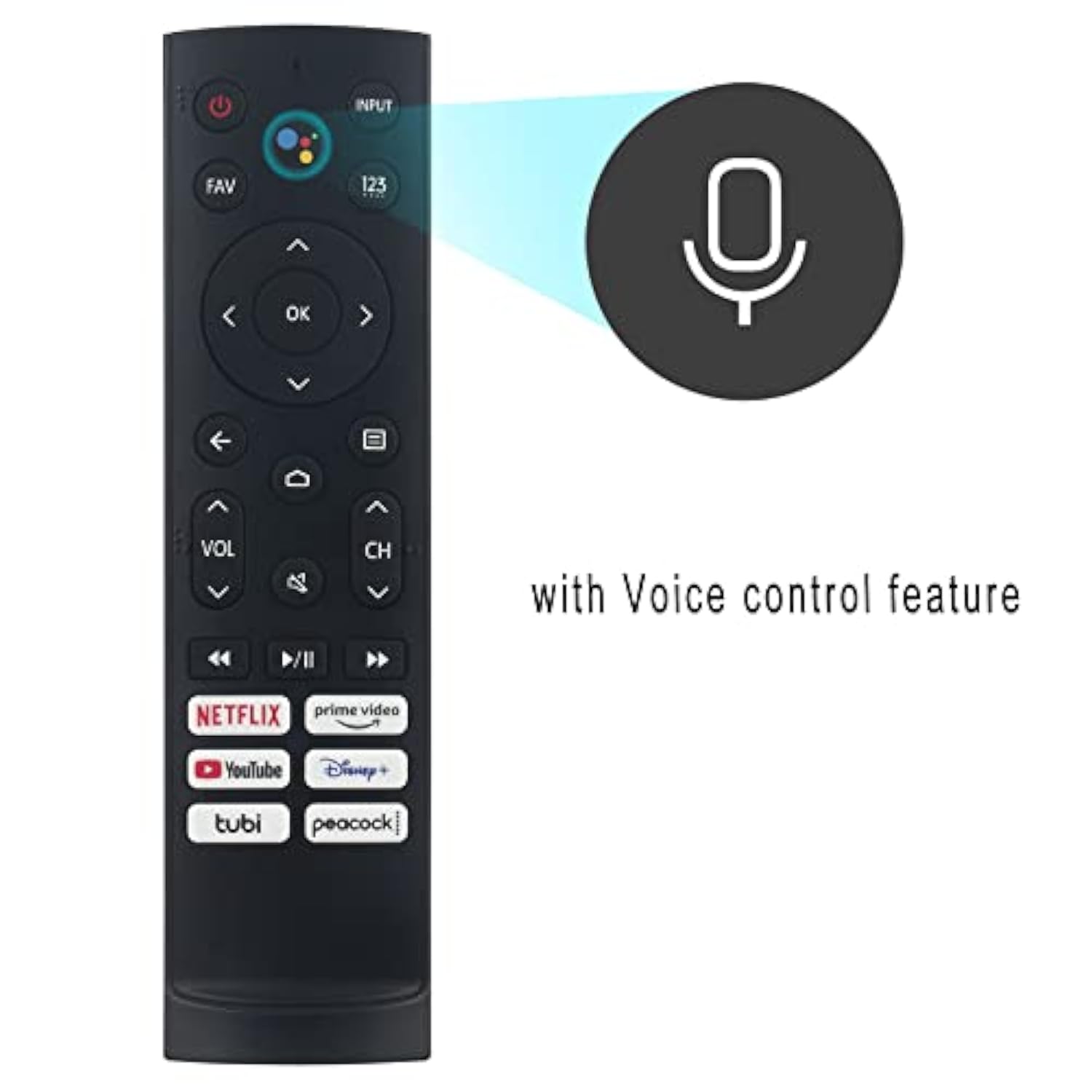 ERF3A90 Replaced Voice Remote fit for Hisense Android Smart TV 75U9DG 55U8G 65U8G 55U7G 65U7G 75U7G 55U78G 65U78G 75U78G 75A76K 55A76K