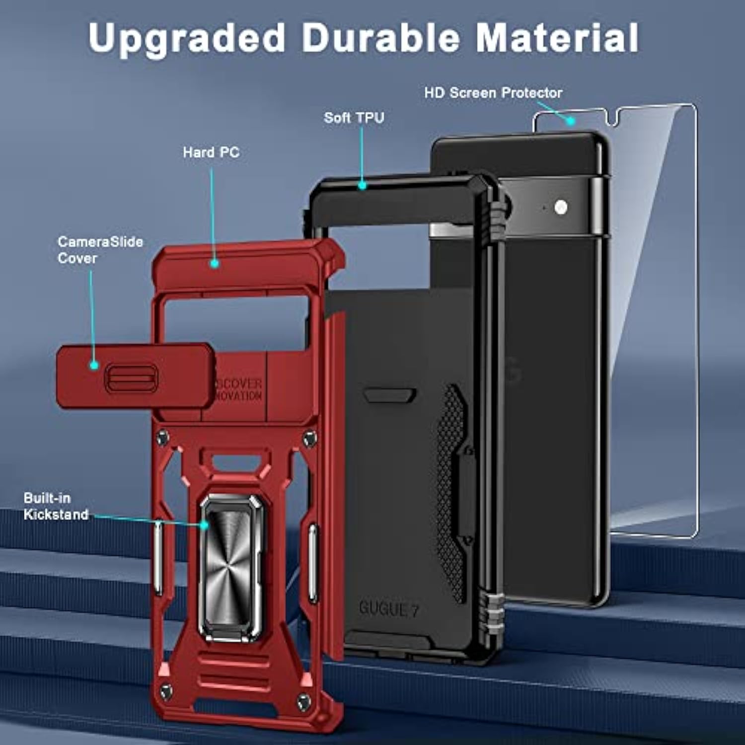 Google Pixel 7 Case with Slide Camera Cover+Screen Protector