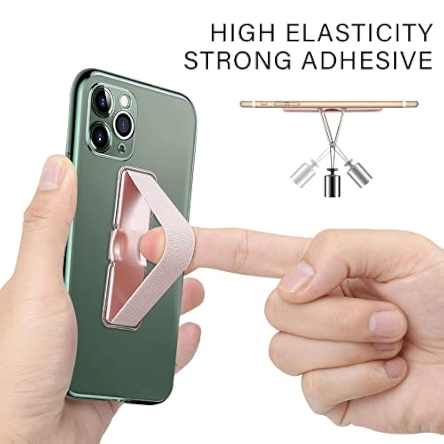 4 Pcs Phone Finger Strap Grip with Stand for iPhone Samsung, Mixed Colors