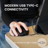 Perimice-222Cb2 Wired Usb-C Mouse - Reliable 60Cm Usb-C Cable For Laptop Or Tablet - Quiet Click - Black