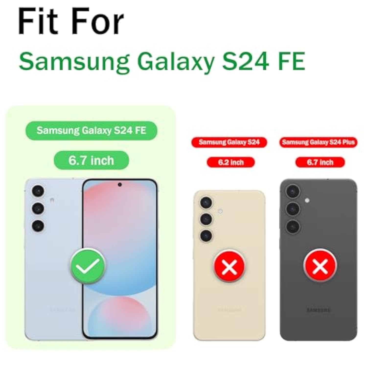 For Samsung Galaxy-S24 Fe Case With Magsafe & [Hd Screen Protector×2][Anti-Fingerprint], 360° Metal Rotated Kickstand,Military Grade Shockproof Protective For Galaxy S24 Fe Case,Black