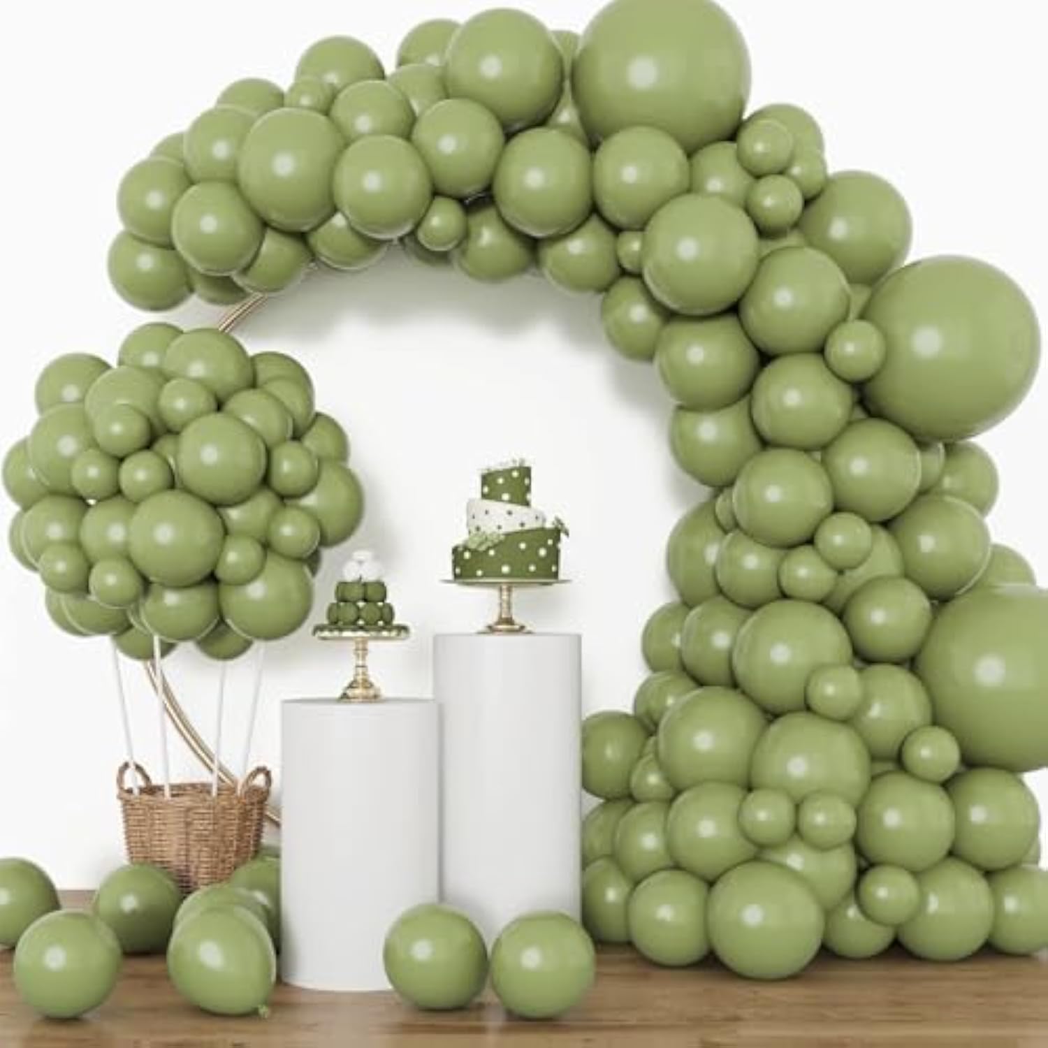 Sage Green Balloon Garland Kit: 129 Piece Party & Event Decor