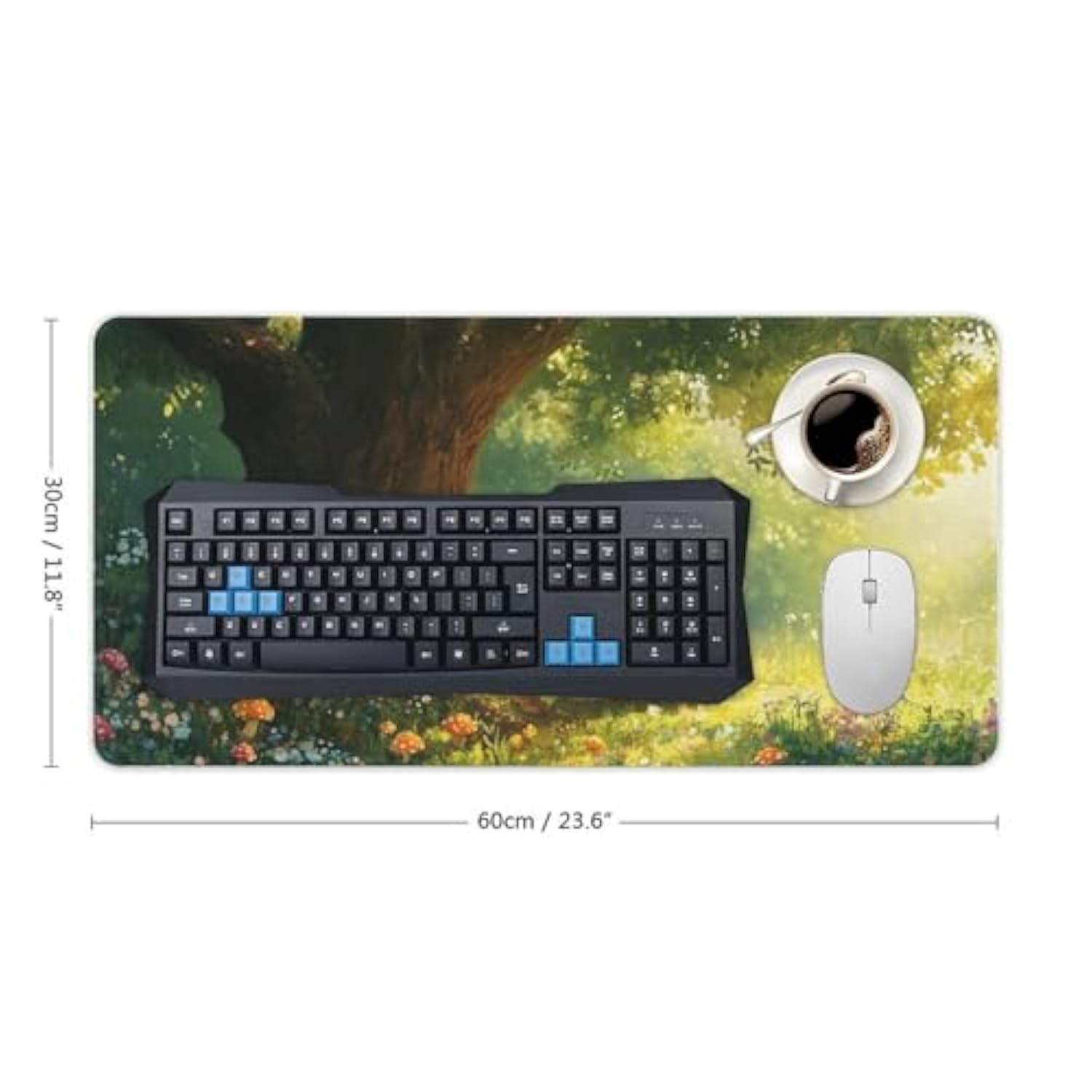 Fox Mouse Pad - Large Gaming Desk Mat With Cheerful Fox In Sunlit Forest Design, Non-Slip, Water-Resistant, Stitched Edges (30X60Cm)