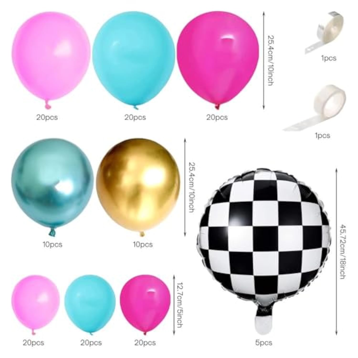 Wonderland Theme Balloon Garland Kit, Pink Blue Latex Balloons Arch Kit, Birthday Spring Tea Party Decorations
