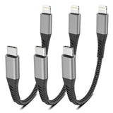 6 Inch Usb C To Lightning Cable, 0.5Ft Short Iphone Charger Fast Charging Cord 3Pack, Nylon Braided Type C Lightning Cable For Iphone 14 13 12 11 Pro Max Xs X Xr 8/Airpods And Charging Station