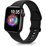 Sport Band for Apple Watch 38-49mm Soft Silicone Strap Black Unisex