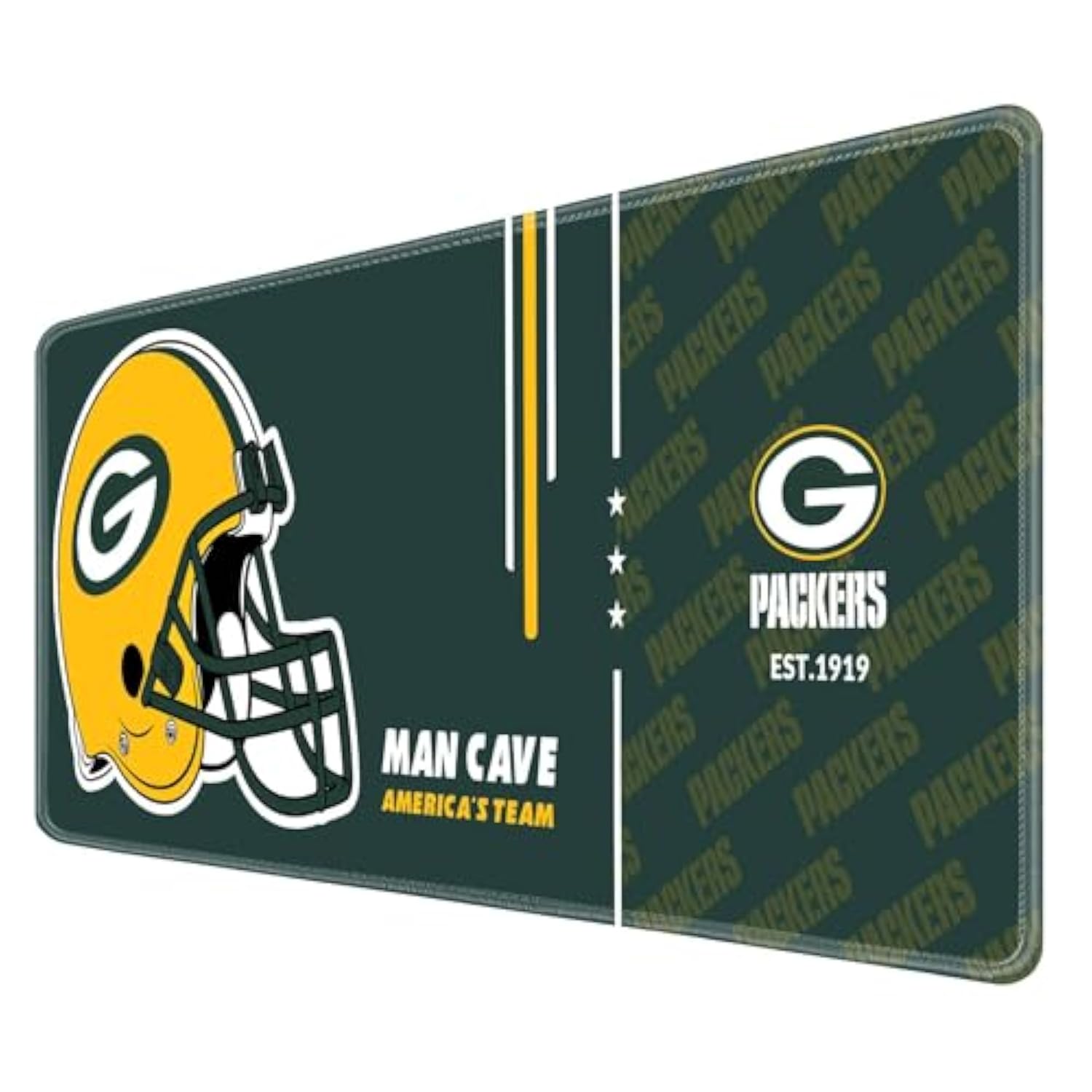 Large Gaming Mouse Pad, Extended Desk Mousepad With Stitched Edges, Football Computer Keyboard Pad,Green Design For Sport Fans, 31.5 X 11.8 In