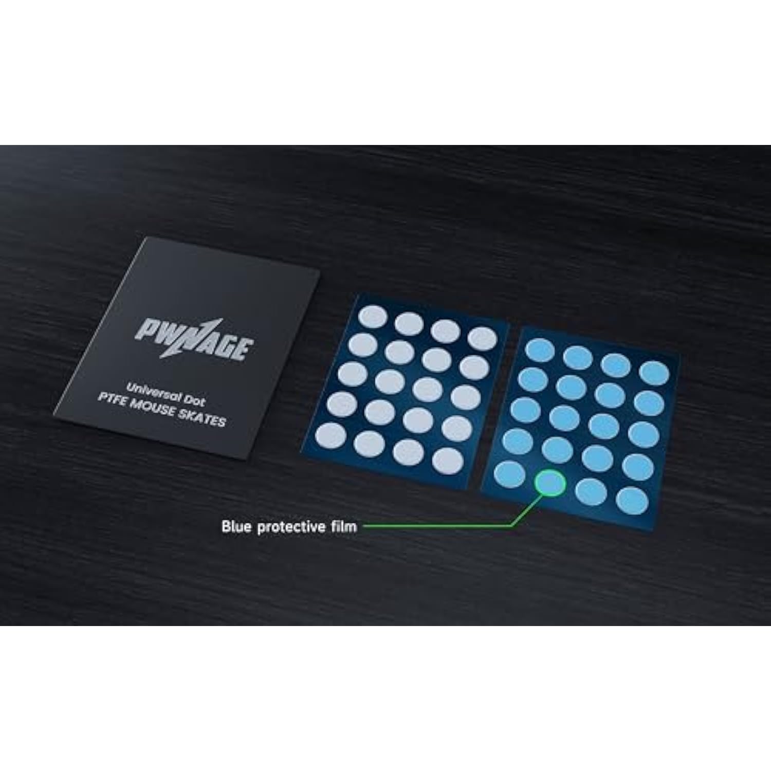 PWNAGE SmoothGlide Universal Dot PTFE Rounded Replacement Mouse Skates Feet for All Mice, Ultra-Smooth and Durable, 3M Adhesive, Gaming Mouse 40 Pieces Round Dots White DIY