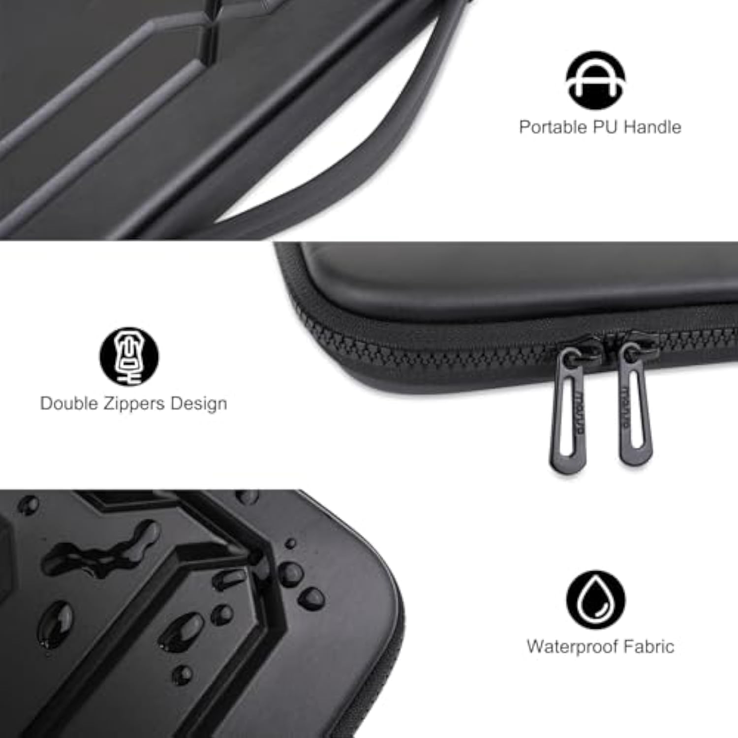 MOSISO 15.6 inch Hard Shell Laptop Sleeve Shoulder Bag, Waterproof Shockproof Protective EVA Computer Bag Carrying Case Compatible with MacBook Pro 16, 15-16 inch Lenovo, HP, Dell, Notebook, Black