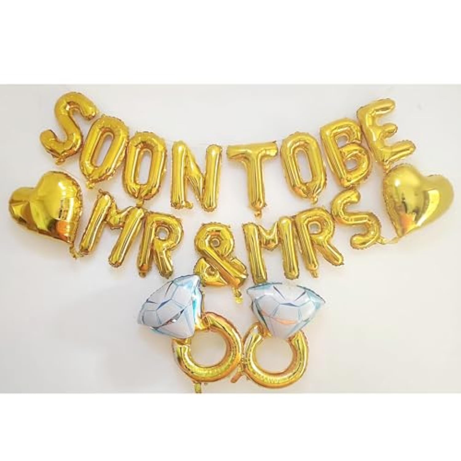 Engagement Party Decorations Soon To Be Mr & Mrs Balloon Banner Heart Balloons Huge Ring Balloons Gold Wedding Rehearsal Bridal Shower Bachelorette Party Sign Decor Supplies