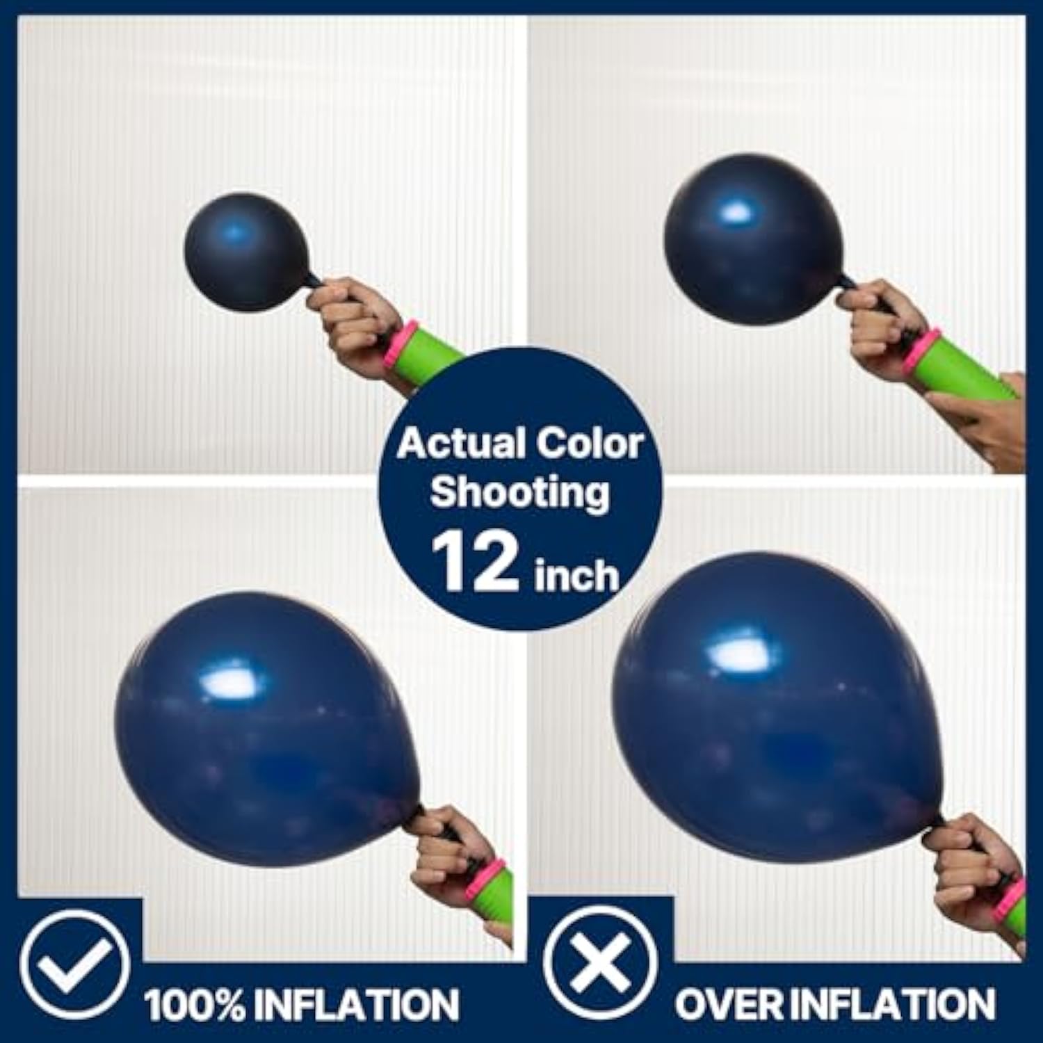 142PCS Navy Blue and Silver Balloons in Various Sizes for Garland or Party Decor